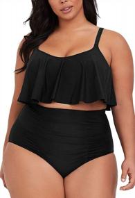 img 4 attached to Plus Size Women'S High Waisted 2 Piece Swimsuit By Sovoyontee