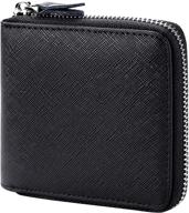 💼 huztencor zipper leather blocking wallets: stylish men's accessories for card cases & money organizers logo