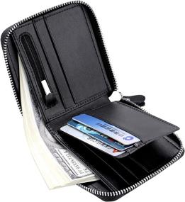 img 1 attached to 💼 Huztencor Zipper Leather Blocking Wallets: Stylish Men's Accessories for Card Cases & Money Organizers