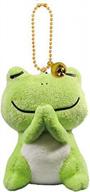 green stuffed frog keychain plush animal pendant: ruzucoda ornaments to bring good fortune logo