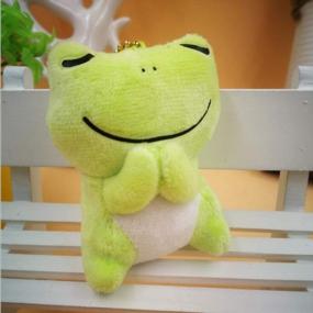 img 2 attached to Green Stuffed Frog Keychain Plush Animal Pendant: Ruzucoda Ornaments To Bring Good Fortune