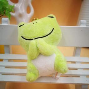img 3 attached to Green Stuffed Frog Keychain Plush Animal Pendant: Ruzucoda Ornaments To Bring Good Fortune