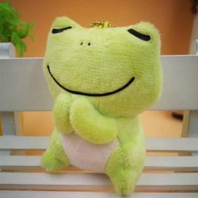 img 1 attached to Green Stuffed Frog Keychain Plush Animal Pendant: Ruzucoda Ornaments To Bring Good Fortune