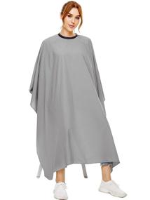 img 4 attached to Izzycka Hair Cutting Cape For Adults-Nylon Waterproof Large Salon Capes For Hair Stylit-Grey Barber Cape-With Adjustable Snap Closure-56 X 64Inch Hair Color Cape - Professional Hairstylist & Home Use