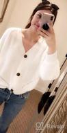 img 1 attached to Women'S V Neck Button Down Cardigan Sweater Tops - Asskdan Lantern Sleeve Knitwear review by Daniel Mettler
