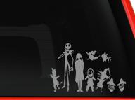 🎃 spooky & stylish: disney nightmare before christmas jack skellington vinyl decal sticker for laptops and windows - 7 inches silver логотип