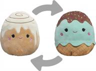 squishmallows flip-a-mallows 12-inch mint ice cream and toasted cinnamon roll plush - add maya and chanel to your squad, ultrasoft stuffed animal medium-sized plush toy, official kelly toy plush logo