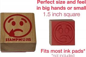 img 3 attached to Stampmojis Sad Emoji Stamp - New Wood & Rubber Solo Stamper, Sad Emoji Gifts, Sad Emoji Stocking Stuffers
