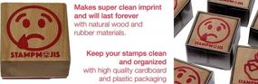 img 2 attached to Stampmojis Sad Emoji Stamp - New Wood & Rubber Solo Stamper, Sad Emoji Gifts, Sad Emoji Stocking Stuffers