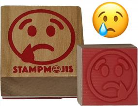 img 4 attached to Stampmojis Sad Emoji Stamp - новый деревянный и резиновый соло-штамп, подарки Sad Emoji, чулки Sad Emoji Stuffers