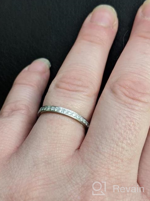 img 1 attached to TIGRADE 2Mm Women'S Titanium Eternity Ring With Cubic Zirconia For Anniversary, Wedding, And Engagement - Available In Sizes 3-13.5 review by Katie Gibson