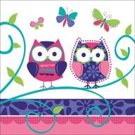 🦉 whimsical owl pal design: 16-count paper lunch napkins for charm-filled mealtimes логотип