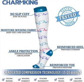 img 1 attached to Pack Of 6 CHARMKING Compression Socks For Women And Men - 15-20 MmHg, Ideal For Sports, Running, Air Travel, And Muscle Support