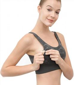img 1 attached to Everyday Seamless Bra With Cutouts And Racerback - Ruxia Women'S Hi-Neck Bralette With Padding