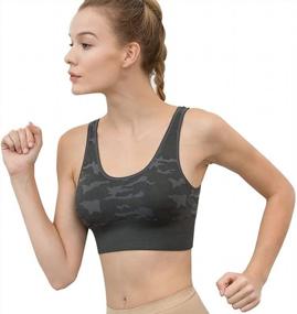 img 3 attached to Everyday Seamless Bra With Cutouts And Racerback - Ruxia Women'S Hi-Neck Bralette With Padding