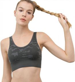 img 4 attached to Everyday Seamless Bra With Cutouts And Racerback - Ruxia Women'S Hi-Neck Bralette With Padding
