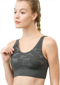 img 2 attached to Everyday Seamless Bra With Cutouts And Racerback - Ruxia Women'S Hi-Neck Bralette With Padding