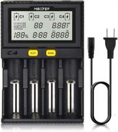 🔋 miboxer smart universal 4-bay charger with automatic lcd display for fast charging of 18650, li-ion, lifepo4, ni-mh, ni-cd, aa, aaa, c, 18350, 18500, 18700, 20700, 21700, 26650, rcr123 batteries logo