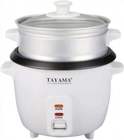 img 3 attached to Tayama Rice Cooker With Steam Tray 3 Cup, White (RC-03R)