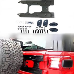 img 4 attached to 🔧 Lantsun Spare Tire Carrier Tailgate Bracket Hinge Reinforcement Kits for 2018-2021 JL Wrangler: Enhanced Durability and Secure Tire Storage