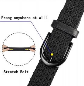 img 2 attached to Braided Stretch Elastic Buckle Leather Men's Accessories in Belts