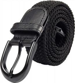 img 4 attached to Braided Stretch Elastic Buckle Leather Men's Accessories in Belts