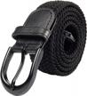 braided stretch elastic buckle leather men's accessories in belts logo