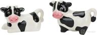 🐄 boston warehouse udderly cow salt & pepper shakers - hand painted ceramic delights! логотип