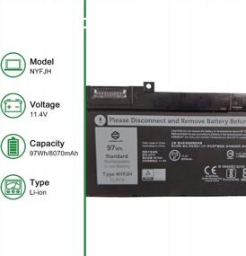 img 3 attached to High Quality Battery Replacement For Dell Precision 7530, 7730, 7740 & 7540 Series - Type-A, Model NYFJH With Part Number 0WNRC, 00WNRC, GW0K9, And 0GW0K9