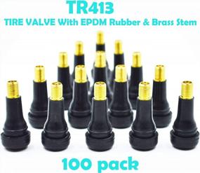 img 2 attached to 🔩 ACCRETION TR413 Rubber Snap-in Tire Valve Stems - Pack of 100 (100pcs/bag)