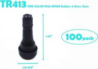 🔩 accretion tr413 rubber snap-in tire valve stems - pack of 100 (100pcs/bag) logo