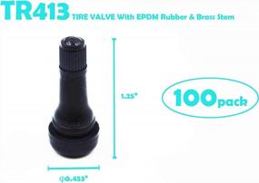 img 4 attached to 🔩 ACCRETION TR413 Rubber Snap-in Tire Valve Stems - Pack of 100 (100pcs/bag)