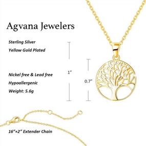 img 2 attached to Agvana Gold Plated Sterling Silver Tree Of Life Pendant Necklace Christmas Gifts For Women Dainty Family Tree Necklace Anniversary Birthday Gifts For Girls Mom Wife Lover Grandma Her, 16+2 Inches
