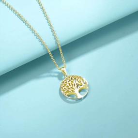 img 1 attached to Agvana Gold Plated Sterling Silver Tree Of Life Pendant Necklace Christmas Gifts For Women Dainty Family Tree Necklace Anniversary Birthday Gifts For Girls Mom Wife Lover Grandma Her, 16+2 Inches