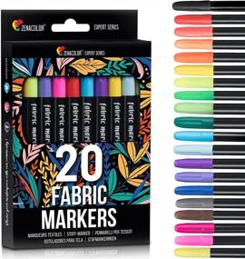 img 4 attached to Transform Your Fabric Creations With Zenacolor 20 Permanent Fabric Markers - Non-Toxic, Indelible Fine Point Textile Pens
