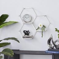 deco 79 silver marble hexagon wall shelf 3 полки 26 x 5 x 24 логотип