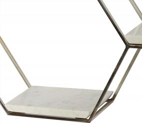 img 1 attached to Deco 79 Silver Marble Hexagon Wall Shelf 3 Полки 26 x 5 x 24