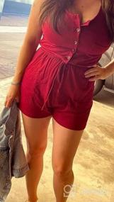 img 6 attached to Stylish And Comfortable Women'S Sleeveless Romper With Button Detail, Elastic Waist, And Scoop Neck For Summer