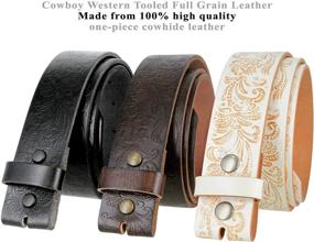 img 1 attached to Stylish Western Floral Engraved Tooled Leather Women's Belts and Accessories