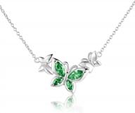 s925 sterling silver butterfly choker necklace birthstone pendant jewelry gift for women girls girlfriend wife wedding birthday mom logo
