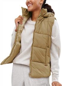 img 4 attached to Lentta Women'S Sleeveless Quilted Winter Warm Hooded Puffer Vest Padded Gilet Coat