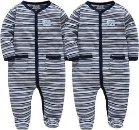 img 4 attached to Comfortable And Stylish Baby Boy Jumpsuit For Sleep And Play - 100% Cotton (0-4T)