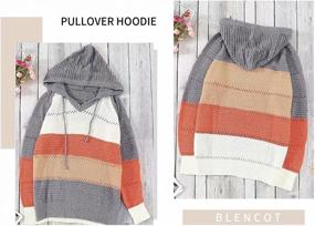 img 3 attached to Chic And Comfortable: BLENCOT Women'S Color Block Hooded Sweaters For A Cozy Look