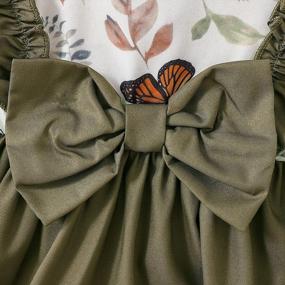 img 1 attached to Newborn Butterfly Outfit Baby Girl Butterfly Dress Long Sleeve Butterfly Prints Ruffle Dreses With Bowknot Headband