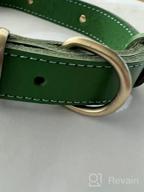 img 1 attached to Didog Genuine Leather Dog Collars With Engraved Nameplate, Personalized Soft Leather Dog Collar With Custom ID Tag, Brown/Green/Red For Medium Large Dogs (S, Brown Set) review by David Lamfers
