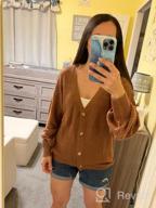 img 1 attached to 🧥 EVALESS Women's V-Neck Crochet Patchwork Button Down Cardigan Sweater - Long Sleeve Solid Knit review by Doug Darling