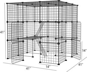 img 1 attached to 🐱 XiaZ Large Cat Cage: Versatile DIY Indoor Metal Wire Enclosure, Ideal for Multiple Cats and Small Animals