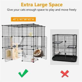 img 3 attached to 🐱 XiaZ Large Cat Cage: Versatile DIY Indoor Metal Wire Enclosure, Ideal for Multiple Cats and Small Animals