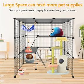 img 2 attached to 🐱 XiaZ Large Cat Cage: Versatile DIY Indoor Metal Wire Enclosure, Ideal for Multiple Cats and Small Animals