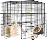 🐱 xiaz large cat cage: versatile diy indoor metal wire enclosure, ideal for multiple cats and small animals логотип